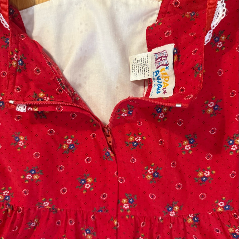 VTG 70’s Hilda Hawaii Cottagecore Prairie Maxi Dress Eyelet Lace Floral EUC - Picture 9 of 15